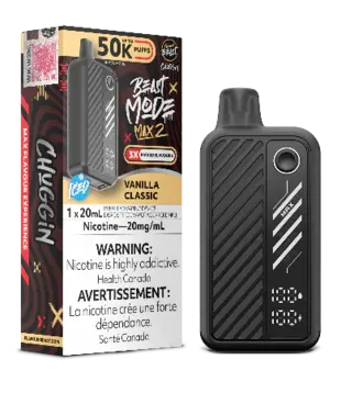 Vanilla Classic Ice Flavour Beast Beast Mode Max 2 50k Rechargeable Disposable