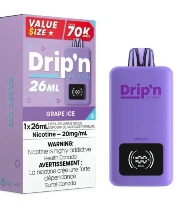 Envi Drip'n Grape Ice Drip’N by Envi 26ml 70k Rechargeable Disposable