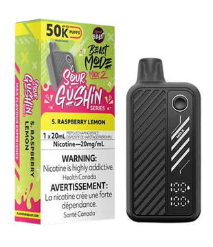 S. Raspberry Lemon Sour Gushin Flavour Beast Beast Mode Max 2 50k Rechargeable Disposable