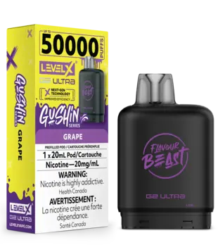 Grape Flavour Beast Gushin Level X G2 Ultra 50k Disposable Vape Pod