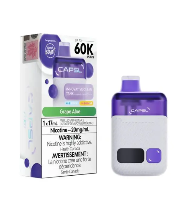 Flavour Beast Grape Aloe Capsl by Flavour Beast 60k Rechargeable Disposable