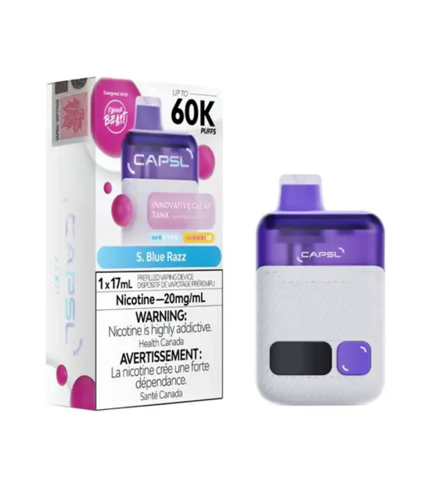 Flavour Beast S. Blue Razz Capsl by Flavour Beast 60k Rechargeable Disposable