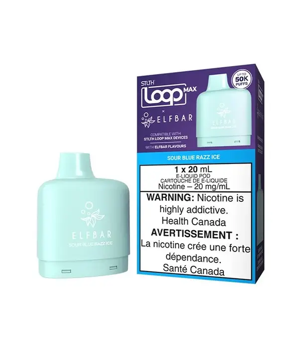 STLTH Sour Blue Razz Ice STLTH Loop Max Elfbar 50k Disposable Vape Pod