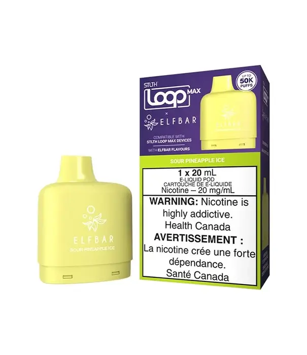STLTH Sour Pineapple Ice STLTH Loop Max Elfbar 50k Disposable Vape Pod