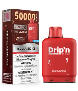 Red Classic Ice Drip’N Level X G2 Ultra 50k Disposable Vape Pod