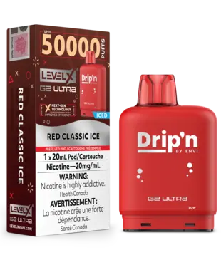 Red Classic Ice Drip’N Level X G2 Ultra 50k Disposable Vape Pod
