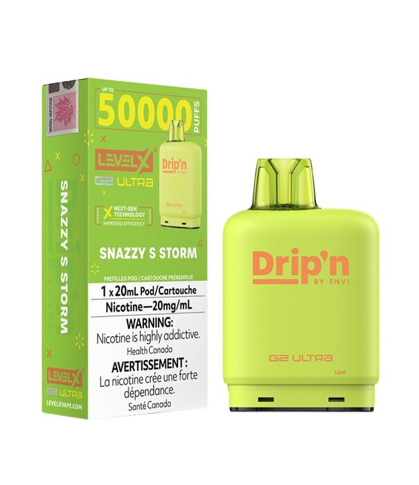 level X Snazzy S Storm Drip’N Level X G2 Ultra 50k Disposable Vape Pod