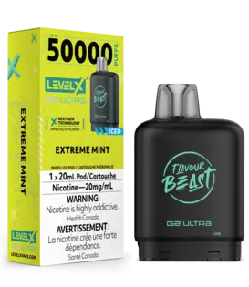 Extreme Mint Ice Flavour Beast Level X G2 Ultra 50k Disposable Vape Pod
