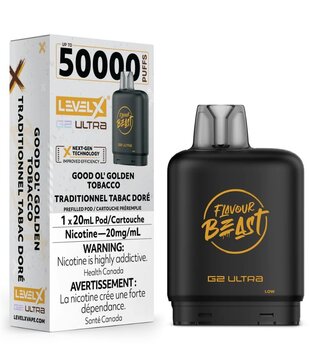 Good Ole Golden Tobacco Flavour Beast Level X G2 Ultra 50k Disposable Vape Pod