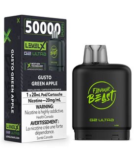 Gusto Green Apple Flavour Beast Level X G2 Ultra 50k Disposable Vape Pod