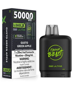 Gusto Green Apple Flavour Beast Level X G2 Ultra 50k Disposable Vape Pod