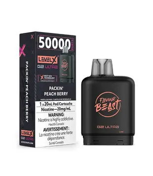Packin Peach Berry Flavour Beast Level X G2 Ultra 50k Disposable Vape Pod