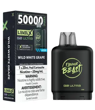 Wild White Grape Ice Flavour Beast Level X G2 Ultra 50k Disposable Vape Pod