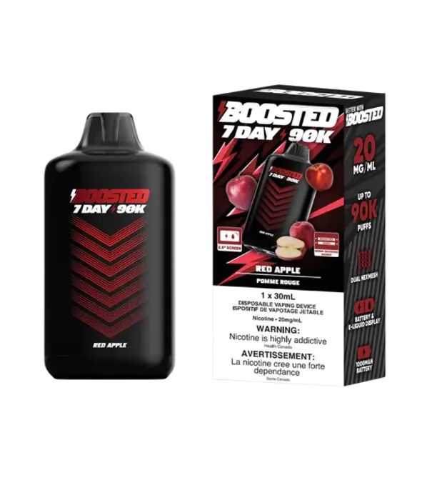 Boosted Red Apple Boosted 7 Day 90k Rechargeable Disposable