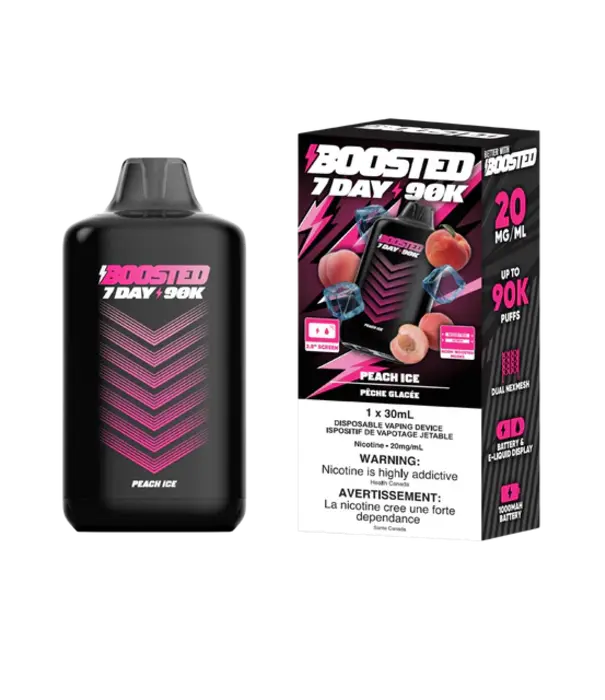 Boosted Peach Ice Boosted 7 Day 90k Rechargeable Disposable