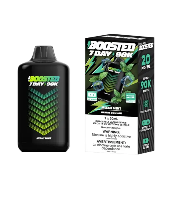 Boosted Miami Mint Boosted 7 Day 90k Rechargeable Disposable