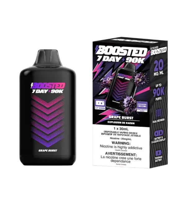 Boosted Grape Burst Boosted 7 Day 90k Rechargeable Disposable
