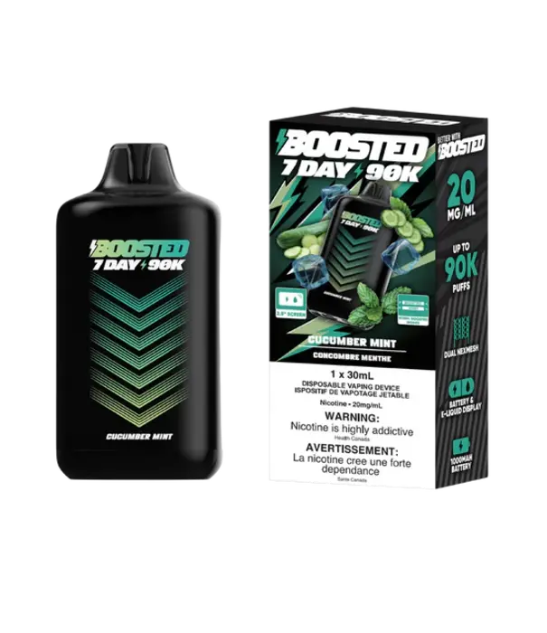 Boosted Cucumber Mint Boosted 7 Day 90k Rechargeable Disposable