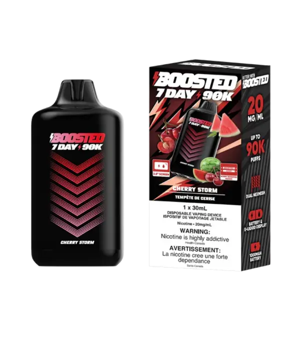 Boosted Cherry Storm Boosted 7 Day 90k Rechargeable Disposable