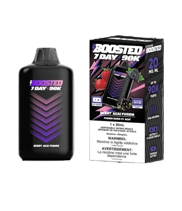 Boosted Berry Açai Fusion Boosted 7 Day 90k Rechargeable Disposable