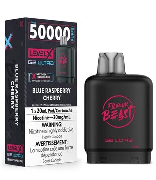 Blue Raspberry Cherry Flavour Beast Level X G2 Ultra 50k Disposable Vape Pod