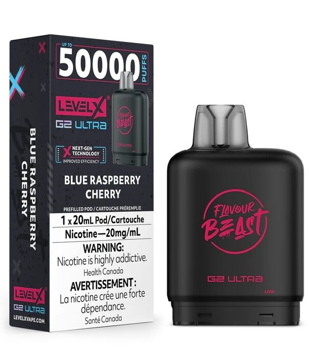 level X Blue Raspberry Cherry Flavour Beast Level X G2 Ultra 50k Disposable Vape Pod