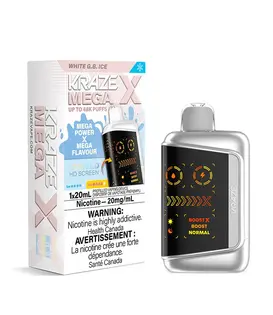 White GB Ice Kraze Mega X 48k Rechargeable Disposable