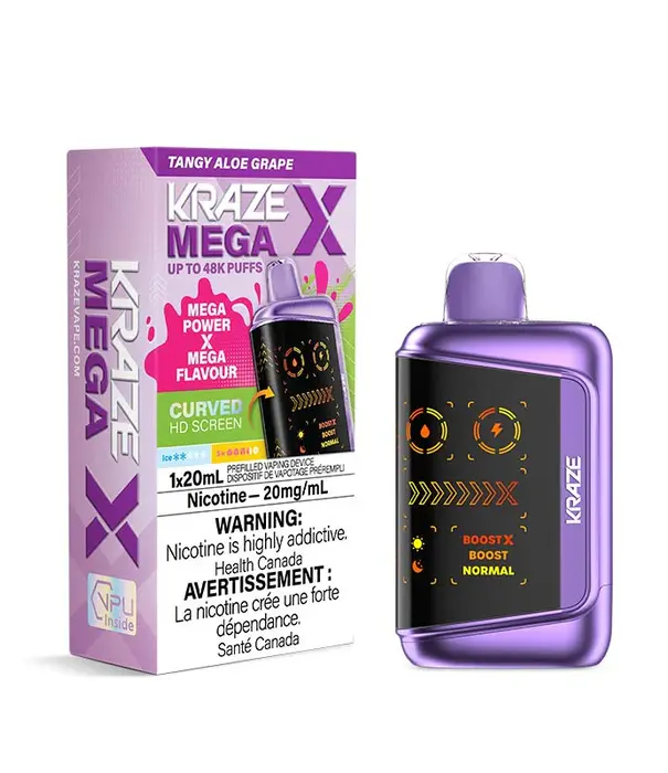 Kraze Tangy Aloe Grape Kraze Mega X 48k Rechargeable Disposable
