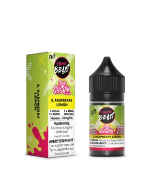 S. Raspberry Lemon 20mg Flavour Beast Sour Gushin 30ml Nic Salt E-liquid