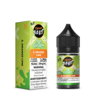 S. Orange Lime 20mg Flavour Beast Sour Gushin 30ml Nic Salt E-liquid