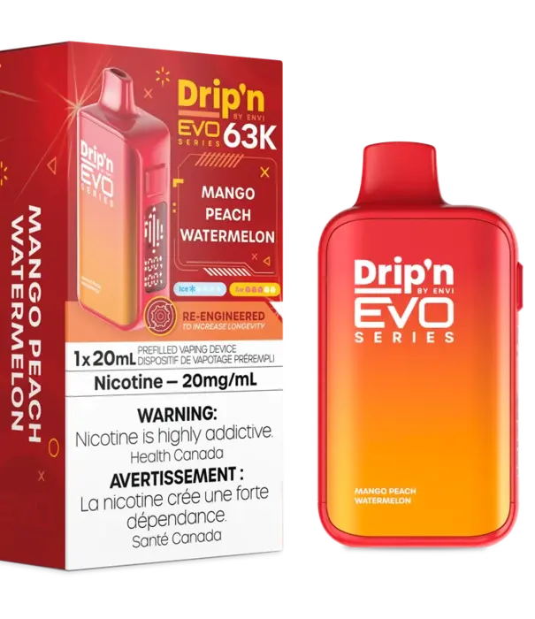Envi Drip'n Mango Peach Watermelon Drip’N EVO by Envi 63k Rechargeable Disposable