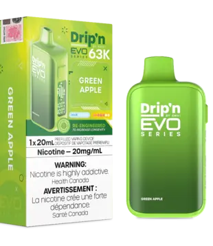 Green Apple Drip’N EVO by Envi 63k Rechargeable Disposable