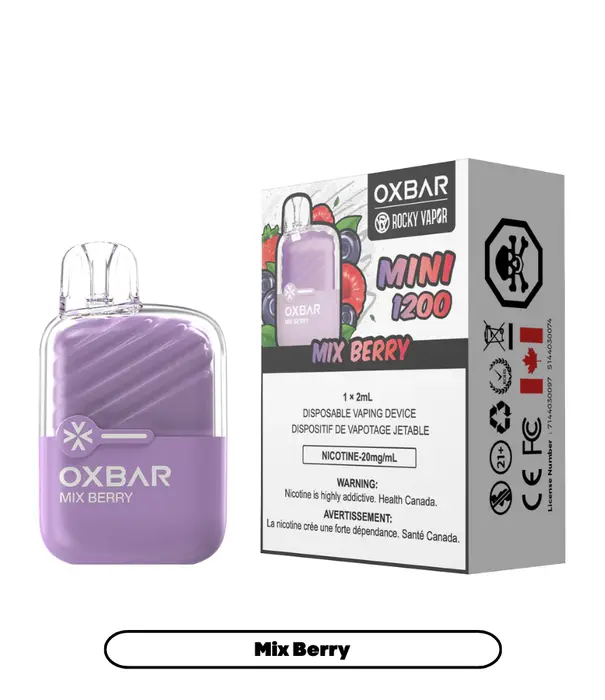 Ox Bar MIx Berry Rocky Vapor OxBar Mini 1200 Disposable