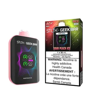 Tangy (Sour) Peach Ice STLTH X Geekbar 80k Rechargeable Disposable