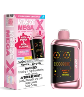 Strawberry Smash Ice Kraze Mega X 48k Rechargeable Disposable