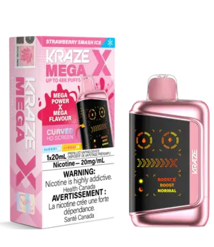 Strawberry Smash Ice Kraze Mega X 48k Rechargeable Disposable