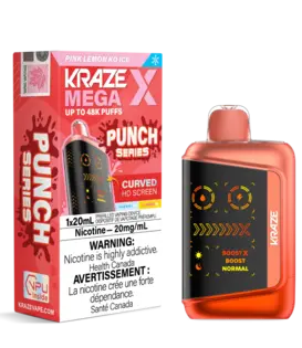 Pink Lemon KO Ice Kraze Mega X 48k Rechargeable Disposable