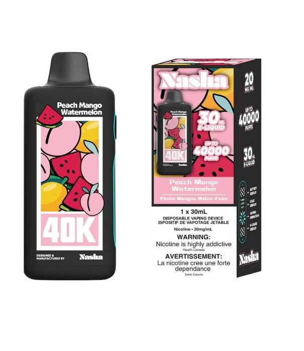 Boosted Peach Mango Watermelon Nasha 40k Rechargeable Disposable