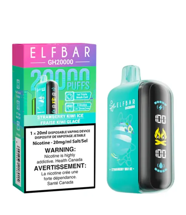 Elf Bar Strawberry Kiwi Ice Elf Bar GH20000 Rechargeable Disposable