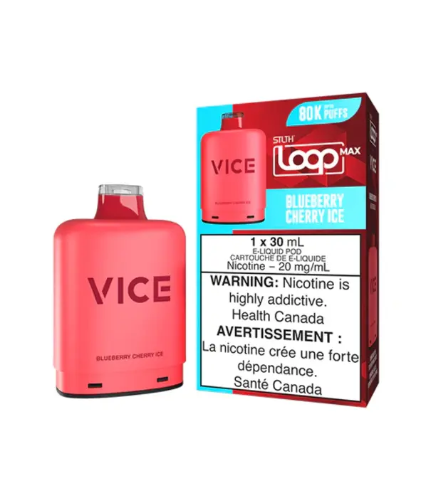 STLTH Blueberry Cherry Ice STLTH Loop Max Vice 80k Disposable Vape Pod