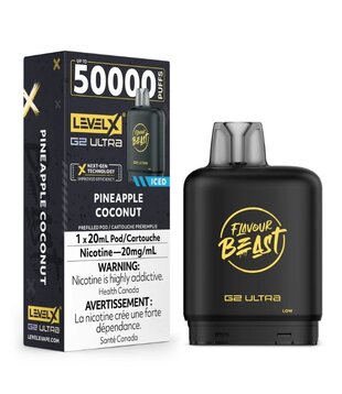 Pineapple Coconut Ice Flavour Beast Level X G2 Ultra 50k Disposable Vape Pod