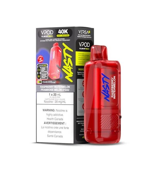 Nasty Raspberry Watermelon Vpod Versa X by Nasty 40k Disposable vape Pod