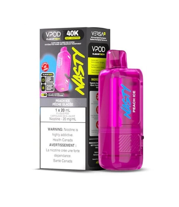 Nasty Peach Ice Vpod Versa X by Nasty 40k Disposable Vape zpod