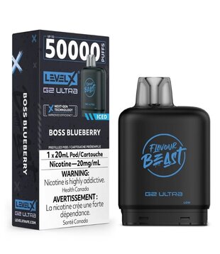 Boss Blueberry Ice Flavour Beast Level X G2 Ultra 50k Disposable Vape Pod