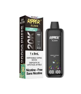 Sour Catchy Ice Zero Nicotine Ripper Sleek 20k Rechargeable Disposable