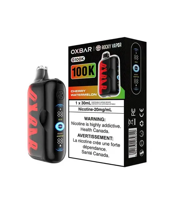 Ox Bar Cherry Watermelon Rocky Vapor OxBar G100k Rechargeable Disposable