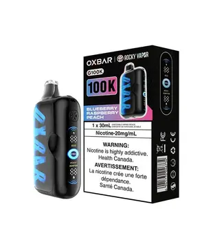 Blueberry Raspberry Peach Rocky Vapor OxBar G100k Rechargeable Disposable
