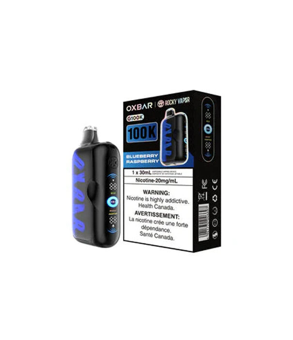 Ox Bar Blueberry Raspberry Rocky Vapor OxBar G100k Rechargeable Disposable