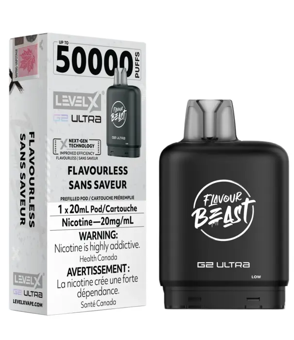 level X Flavourless Flavour Beast Level X G2 Ultra 50k Disposable Vape Pod