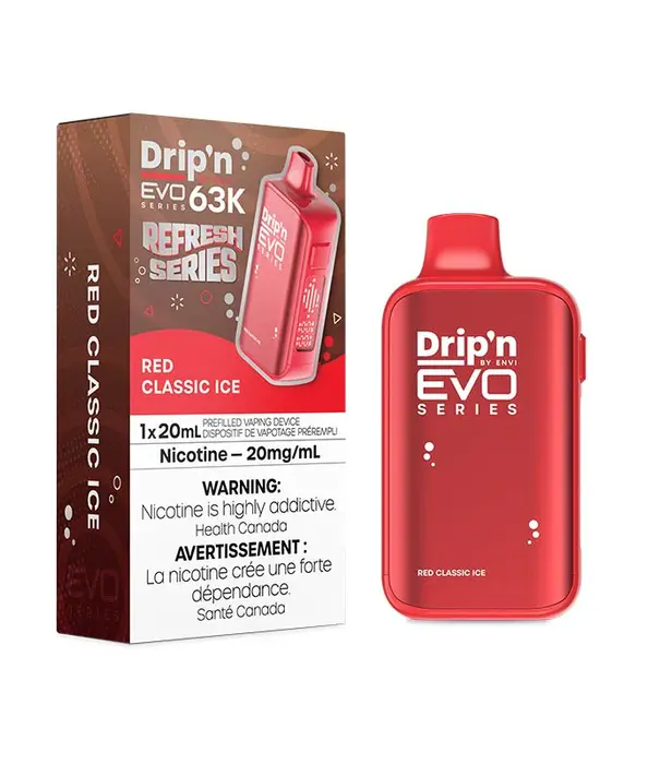 Envi Drip'n Red Classic Ice Drip’N EVO by Envi 63k Recharegable Disposable